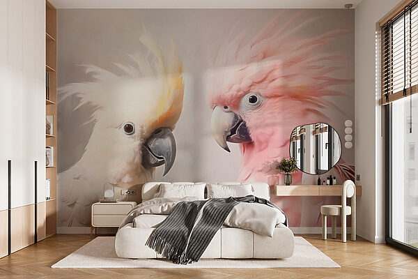 Brightly colored birds in harmony Wall murals Brightly colored birds in harmony