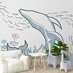 Wall murals Dolphin swimming in the ocean