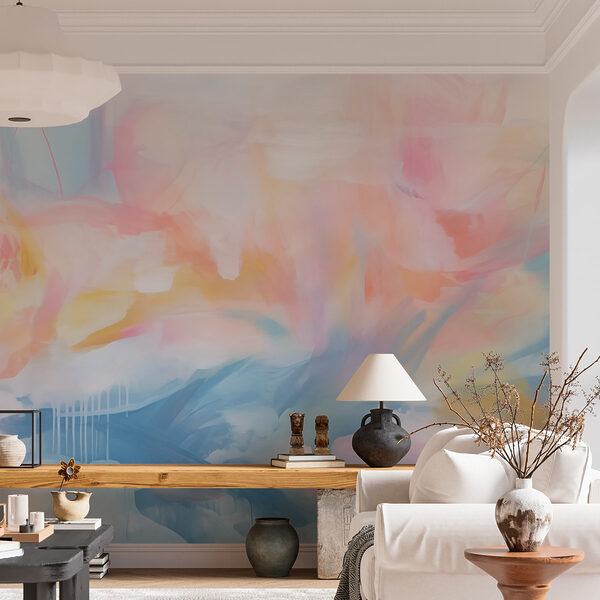Painting of a colorful sky Wall murals Painting of a colorful sky