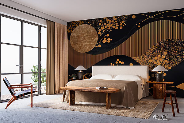 Elegant patterns on a dark canvas Wall murals Elegant patterns on a dark canvas