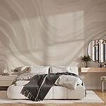 Wall murals White and gray marbled surface