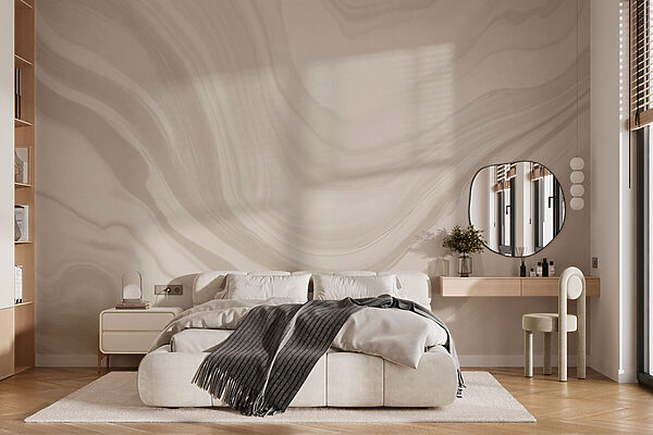 Wall murals White and gray marbled surface