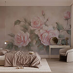 Wall murals Painting of pink roses