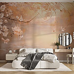 Wall murals Painting of a tree branch with flowers
