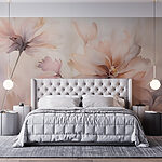 Wall murals Painting of flowers on a white background