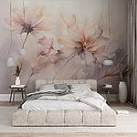 Wall mural Painting of flowers on a white background