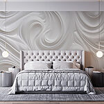 Wall murals White swirly surface
