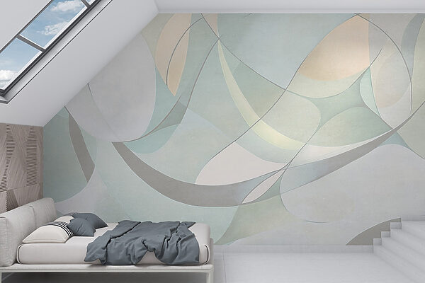 White and grey art Wall murals White and grey art