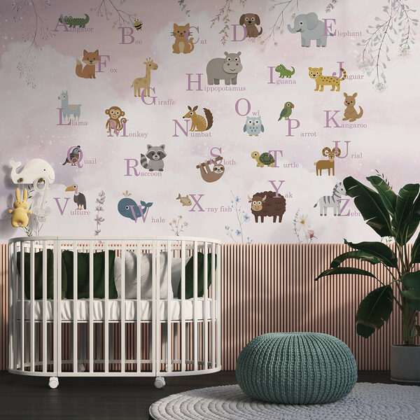Poster with animals and letters Wall murals Poster with animals and letters