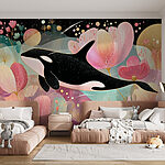 Wall murals Whale swimming in the water