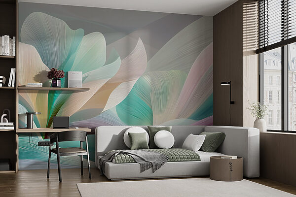 Soft hues in flowing patterns Wall murals Soft hues in flowing patterns