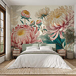 Wall murals Beautiful blooms in soft pastel hues