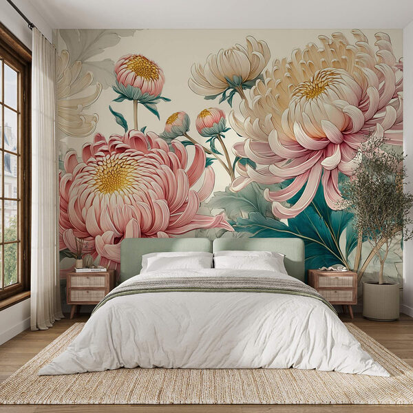 Wall murals Beautiful blooms in soft pastel hues (SKU: w09081) Wall murals Wall murals Beautiful blooms in soft pastel hues (SKU: w09081)
