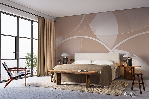 White and gray circles Wall murals White and gray circles