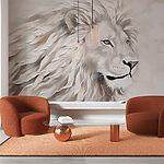 Wall murals White lion with long hair