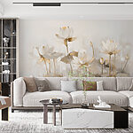 Wall murals Painting of white flowers