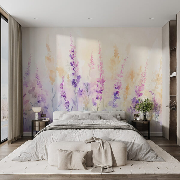 Wall mural Wall mural Painting of flowers in a field (SKU: w09069)