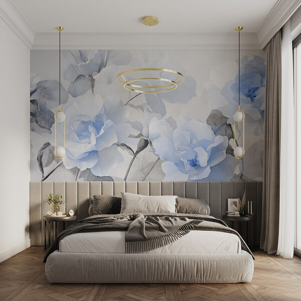 Group of blue flowers Wall murals Group of blue flowers
