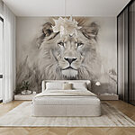Wall mural Majestic lion in serene surroundings