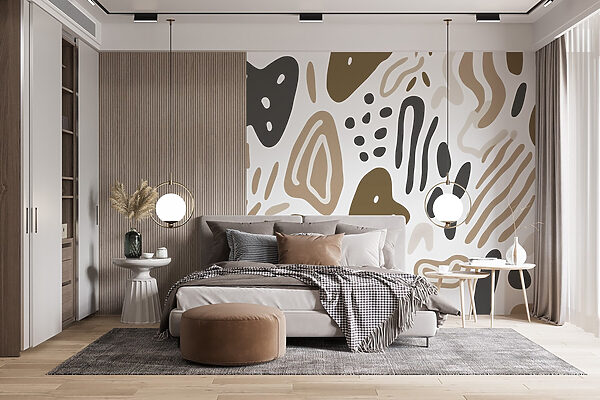 Pattern of brown and black spots Wall murals Pattern of brown and black spots