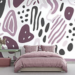 Wall murals Pattern of purple and black shapes