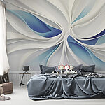 Wall murals White and blue swirls