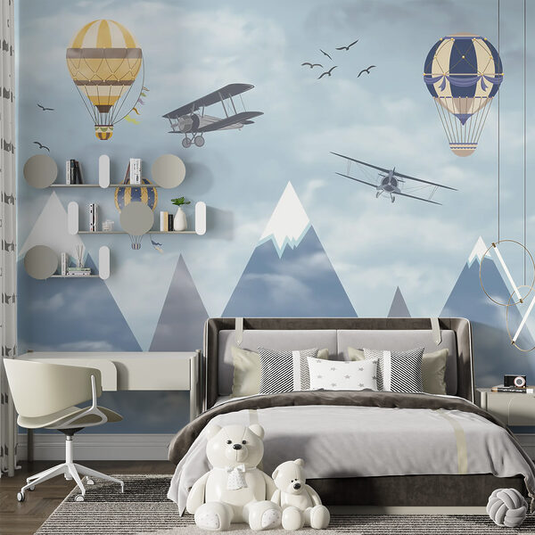 Hot air balloon in the sky Wall mural Hot air balloon in the sky