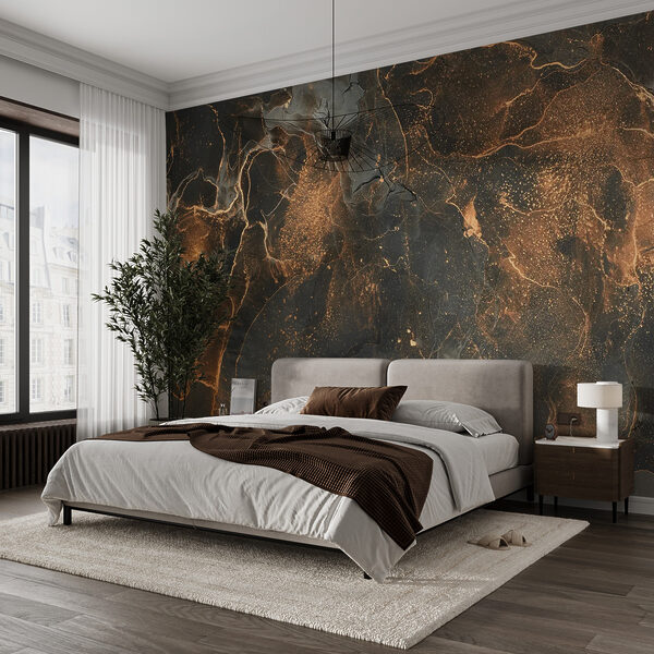 Wall mural Abstract art with metallic accents