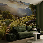 Wall mural Tree with a mountain in the background