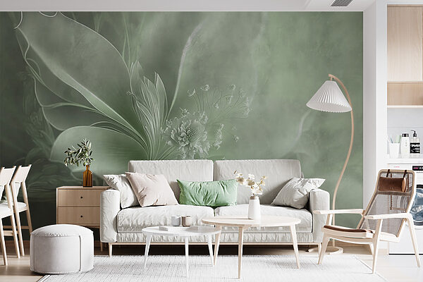 Wall mural Wall mural Elegant shades of soft green petals (SKU: u93944v3)