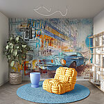 Wall mural Drawing of a car