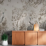 Wall mural White peacock with feathers
