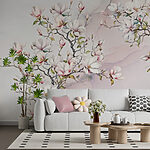 Wall mural Delicate blossoms on branches