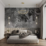 Wall mural Leaves in artistic monochrome design