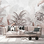 Wall mural Muted tropical leaves in soft hues