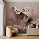 Wall mural Sculpture of a woman in a hat