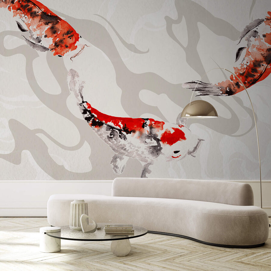 Wall mural Painting of fish swimming (SKU: t00021)