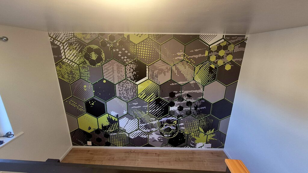 Wall mural Geometric patterns with vivid highlights